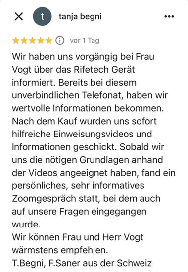 Bewertung Begni u. Saner Bewertung Begni u. Saner